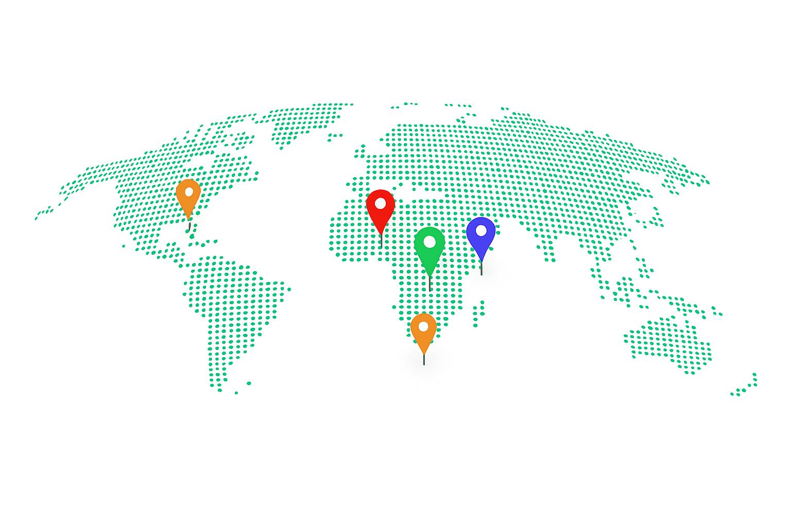 Global map with office markers